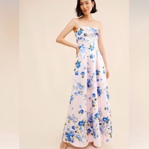 If By The Sea Strapless Floral Gown